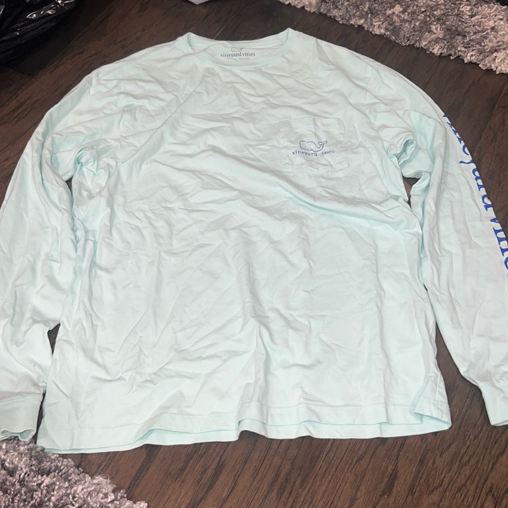 Teal and blue vineyard vines long sleeve T-shirt